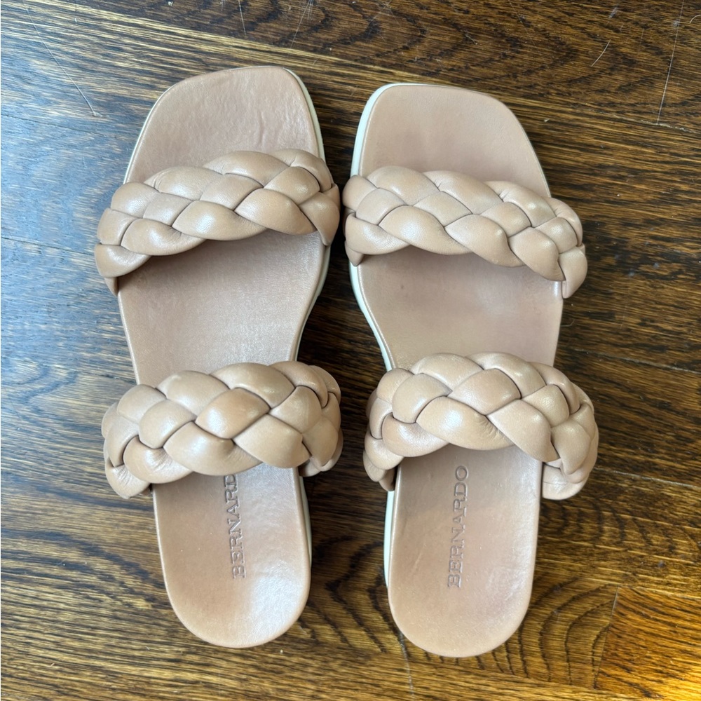 Bernardo two strap braided platform sandal